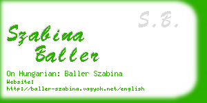 szabina baller business card